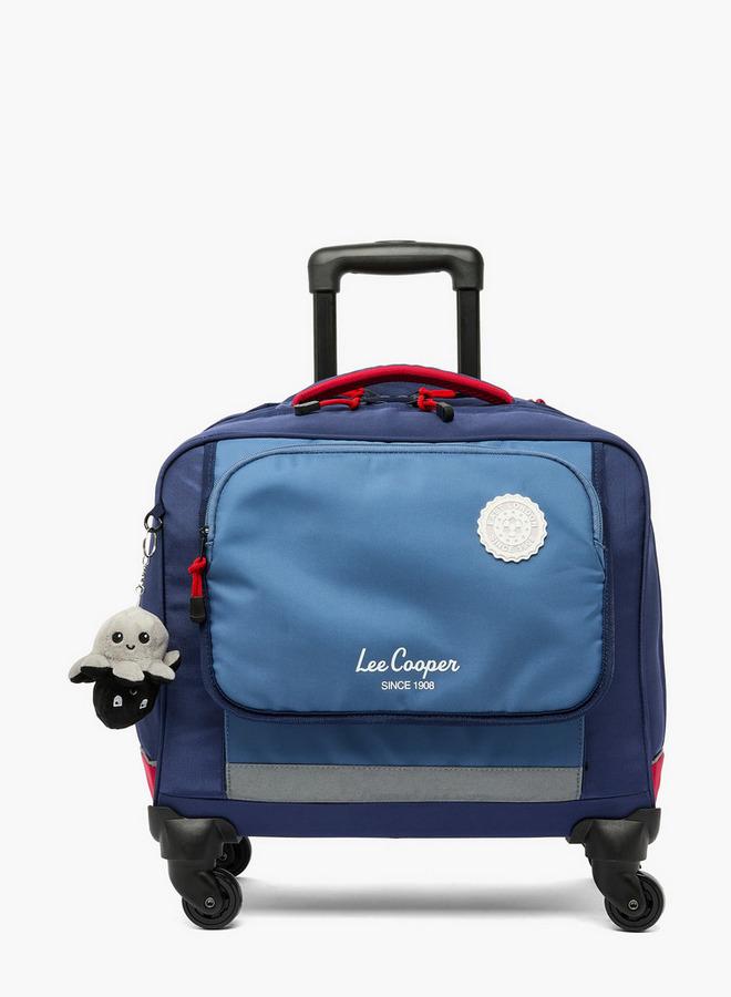 Lee Cooper Logo Print 3-Piece Trolley Bag For Kids 13+ Years With Pouch And Lunch Bag - Image 3