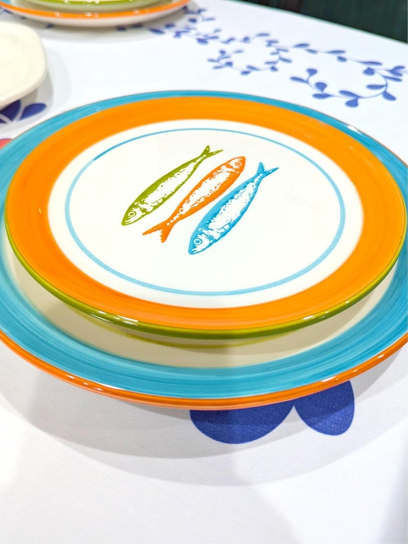 Portuguese Pottery Ceramic Dessert Plate Made in Portugal  POP Sardines Orange 1 95 inches 28001201 - Image 5