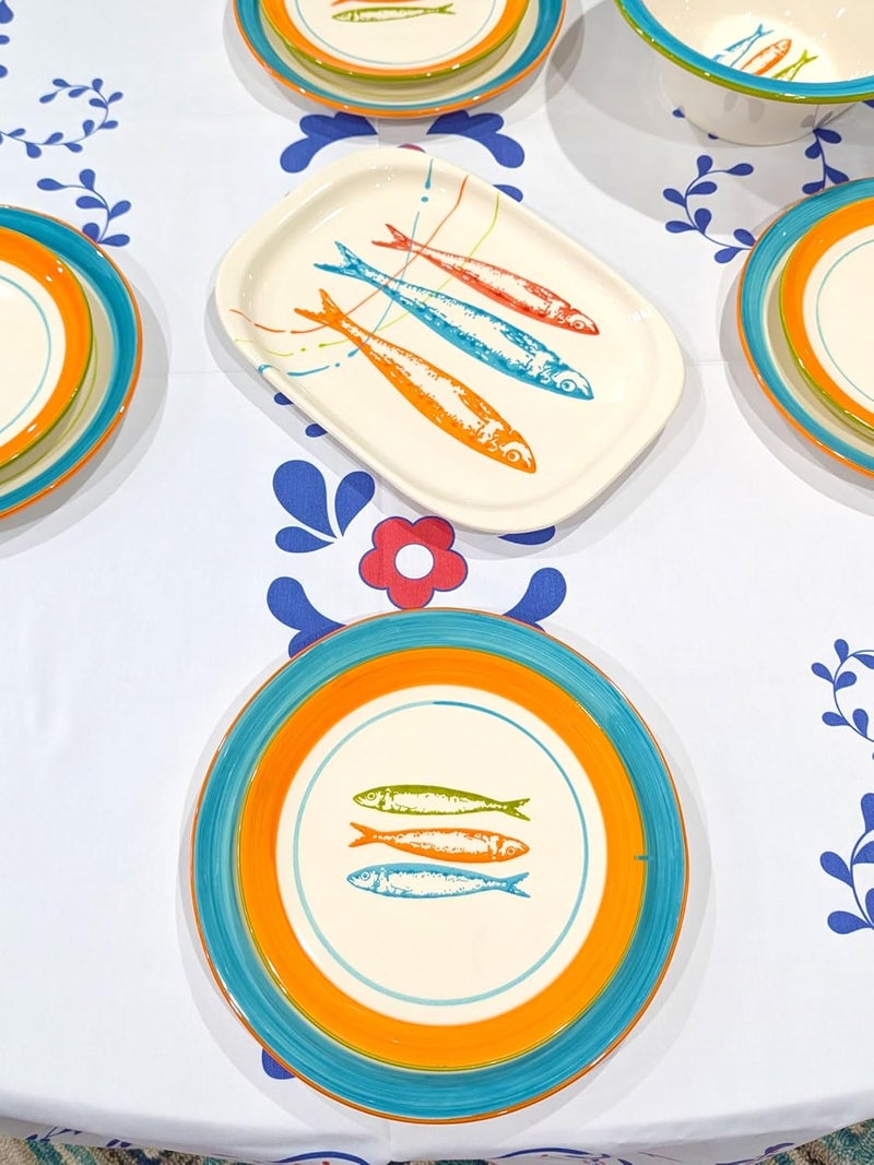 Portuguese Pottery Ceramic Dessert Plate Made in Portugal  POP Sardines Orange 1 95 inches 28001201 - Image 4