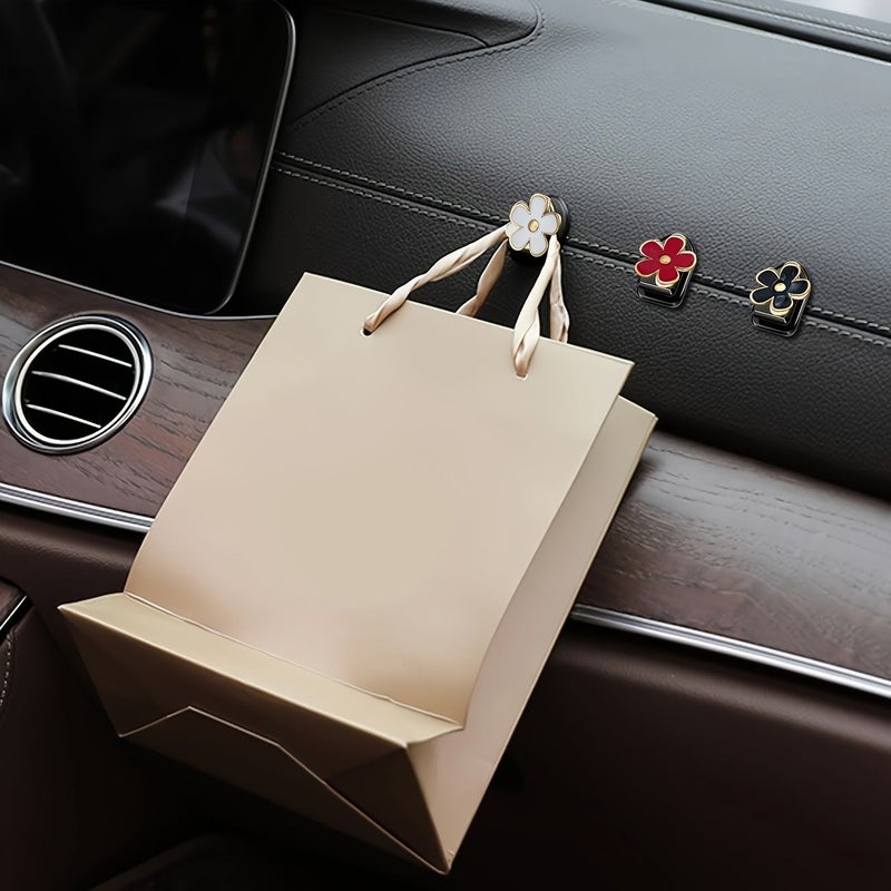 2 Pcs Black Adhesive Car Hooks for Dashboard Handbag Key Organizer Storage - Image 3