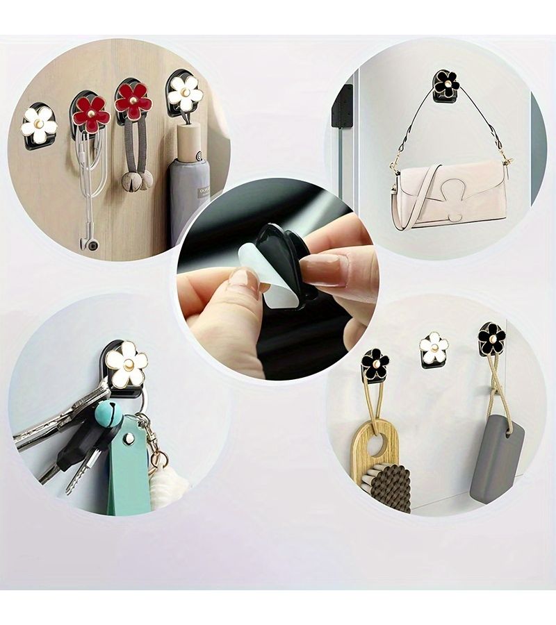 2 Pcs Black Adhesive Car Hooks for Dashboard Handbag Key Organizer Storage - Image 4
