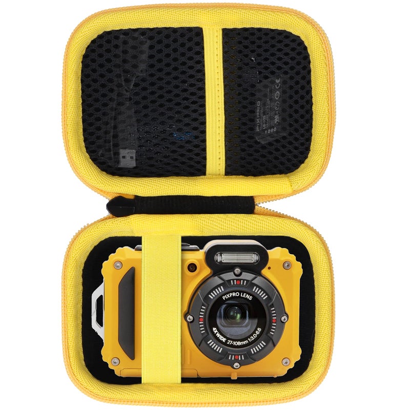 Lebakort Storage Case Compatible with KODAK PIXPRO WPZ2 Rugged Waterproof Shockproof Dustproof Digital Camera (Black + Yellow Case) - Image 1