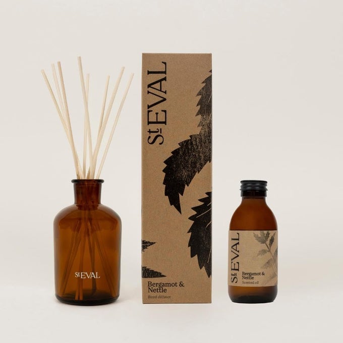 REED DIFFUSER | REFRESHING AROMATIC ROOM SCENT | MADE IN CORNWALL | SCENTED OIL REED DIFFUSER SET | IDEAL FOR HOME AND OFFICE (BERGAMOT & NETTLE)