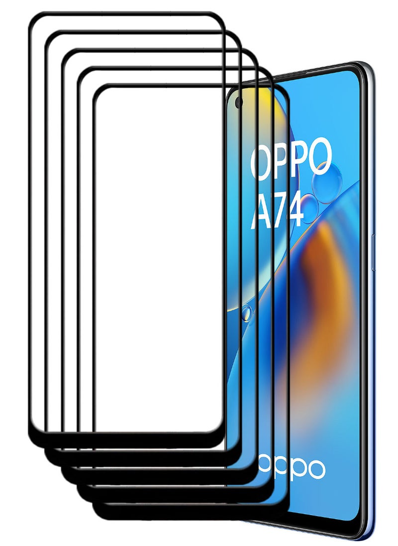 ACLIX 5 Pieces Antistatic ESD Dustproof Premium Quality High Definition Tempered Glass Screen Protector Designed For Oppo A74 - Image 1