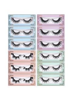 MAGEFY 12 Pairs False Eyelashes Fluffy Volume Long Faux Mink Lashes Natural Look 4 Styles Wispy Fake Eyelashes Soft Reusable Eyelashes With Lashes Boxes (12 Pairs 4 Styles)  - Image 1