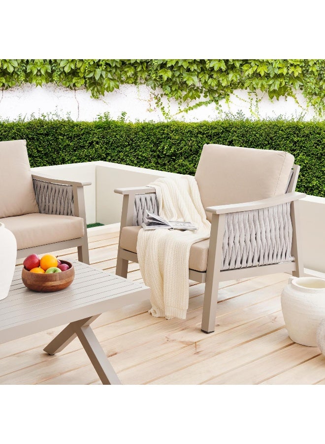 Pan Home Auraam Outdoor Sofa Set 3+1+1+Ct -Beige - Image 2
