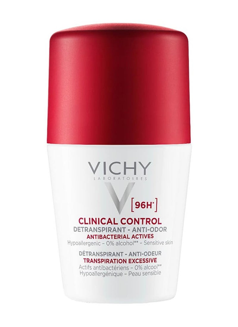 VICHY 72 Hours Stress Resist Excessive Perspiration Deodorant White/Red 50ml & 96 Hour Clinical Control Deodorant For Women Clear 50ml Bundle - Image 3