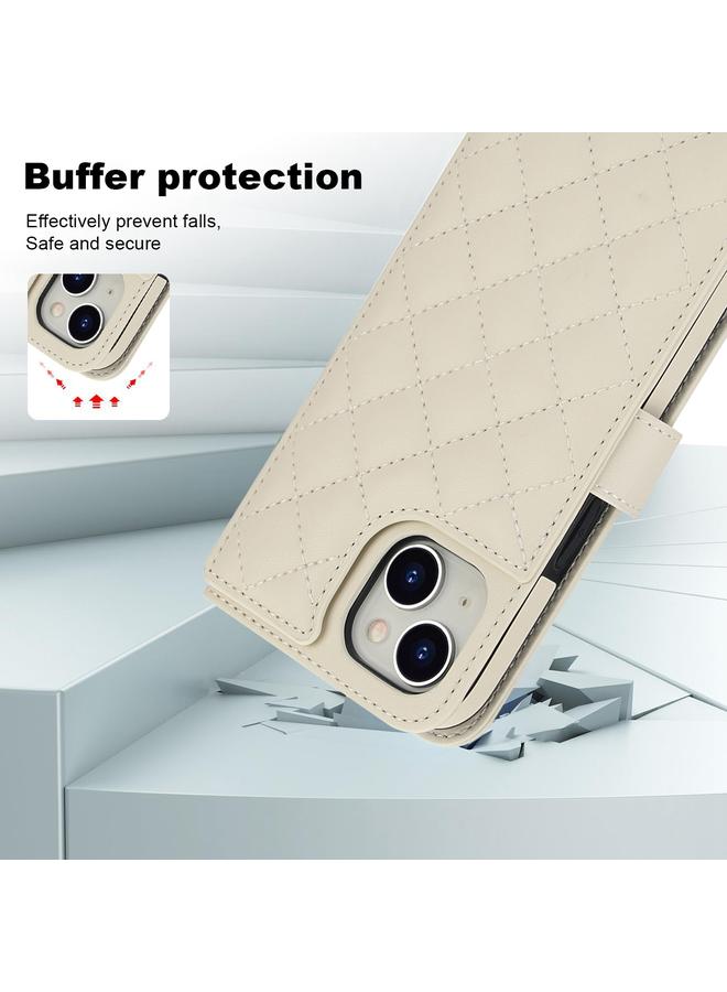 S-TOP Case For iPhone 14 Plus Crossbody Multifunction Rhombic Leather Phone Case - Image 5