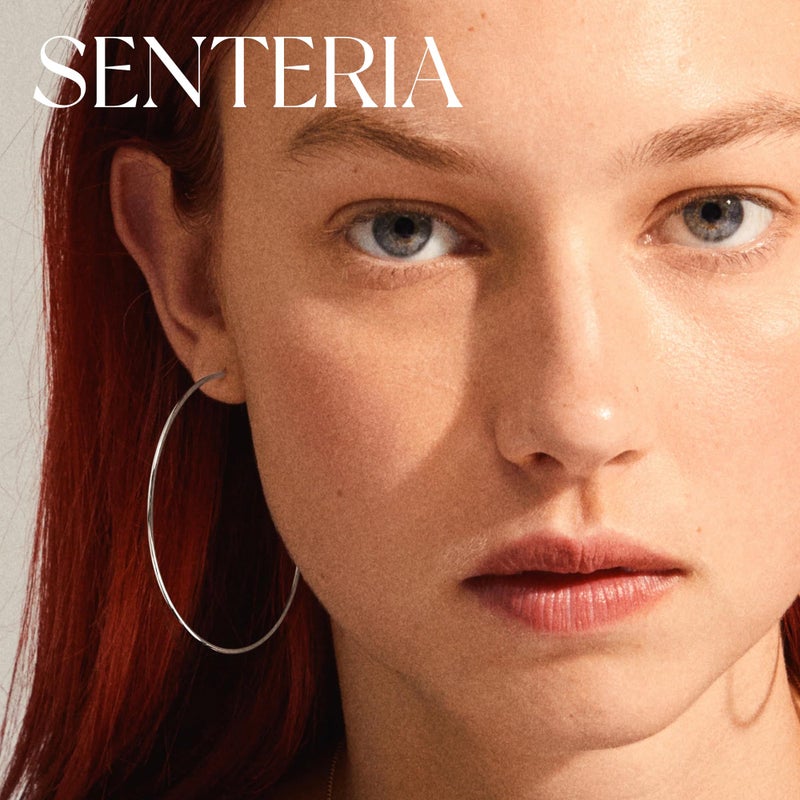 Senteria 925 Sterling Silver Hoop Earrings for Women Hypoallergenic Endless Silver Thin Hoop Earrings for women Lightweight Large Big Endless Thin Hoops Earring 30/40/50/60/70mm - Image 2