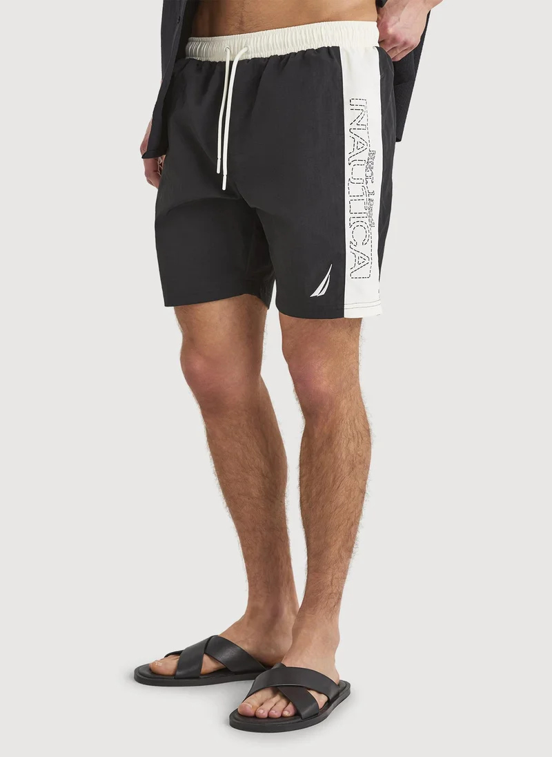Men Regular Fit 7 Inch Swim Shorts for Beach and Pool Days - Black