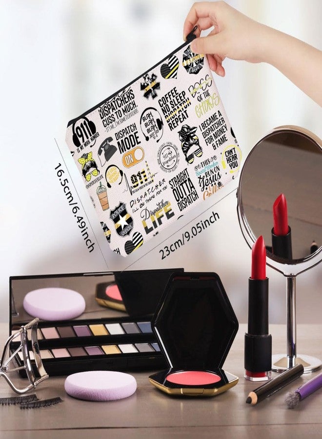 WCGXKO 911 Dispatcher Gift Quote Canvas Makeup Bag With Zipper for Coworker - Image 2