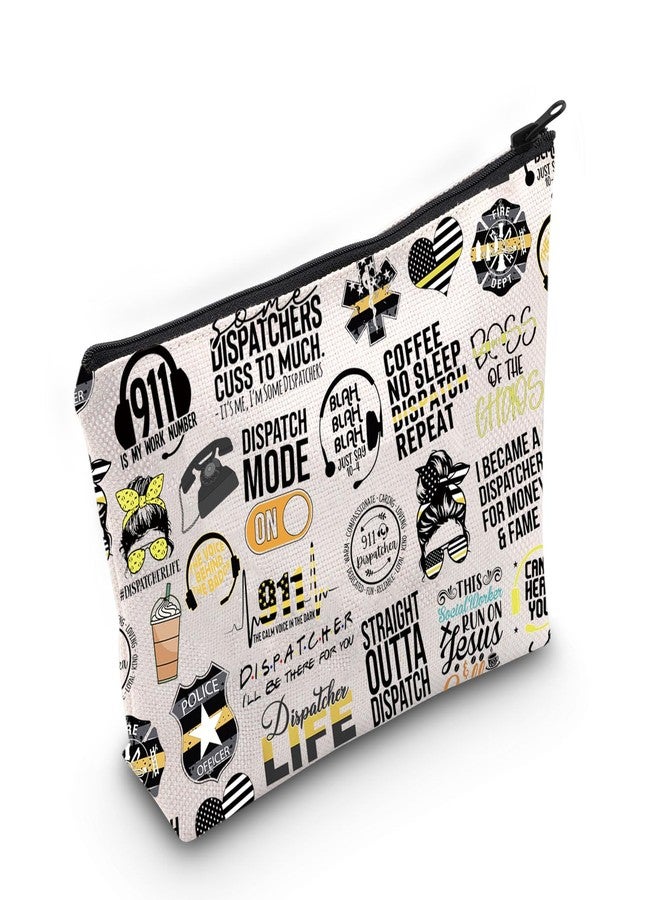 WCGXKO 911 Dispatcher Gift Quote Canvas Makeup Bag With Zipper for Coworker - Image 1
