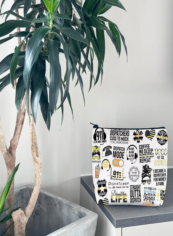 WCGXKO 911 Dispatcher Gift Quote Canvas Makeup Bag With Zipper for Coworker - Image 3