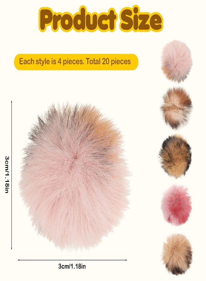Aeaocvo 20 PCS Fur Ball Cat Toy, 1.2 Inch Soft Fluffy Rabbit Fur Balls for Cats, Pom Poms Ball Small Cat Toy Balls for Kitten Interactive Playing Chasing Indoor - Image 2