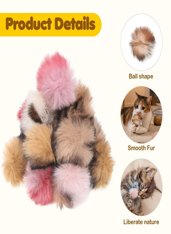 Aeaocvo 20 PCS Fur Ball Cat Toy, 1.2 Inch Soft Fluffy Rabbit Fur Balls for Cats, Pom Poms Ball Small Cat Toy Balls for Kitten Interactive Playing Chasing Indoor - Image 3