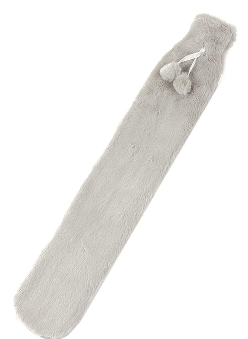 KASTWAVE Hot Water Bottle with Plush Cover 1L Long Strip Rubber Hot Water Bag Heat Compress Pain Relief for Abdomen Necks Shoulders Hands Feet Gifts - Image 1