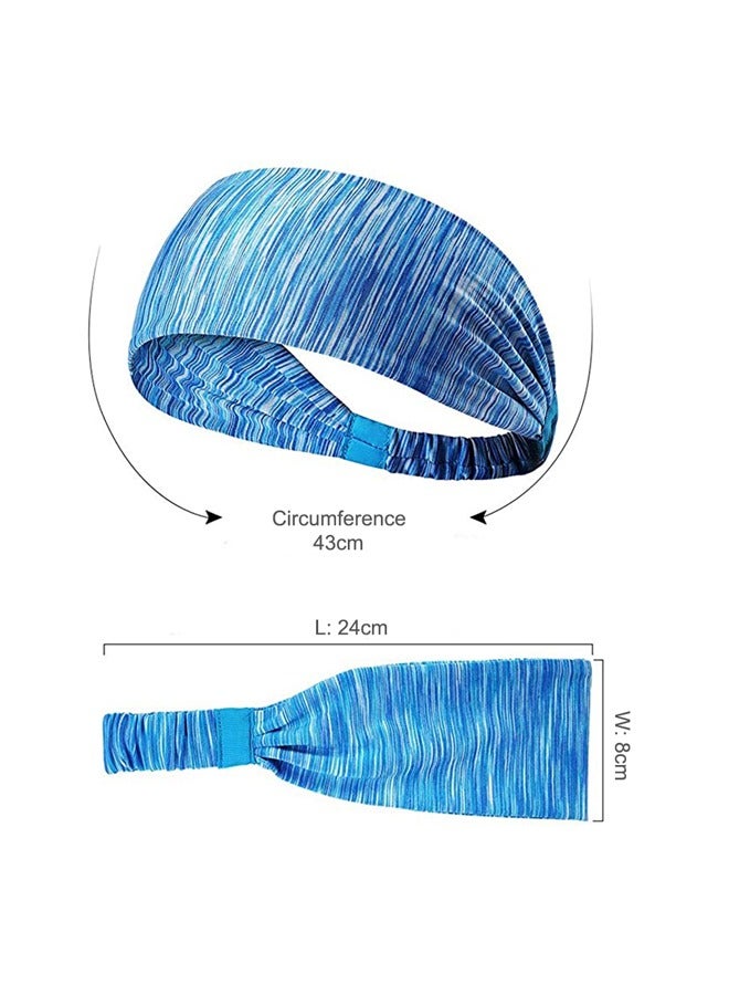 GUSGU 4pcs Yoga Sport Athletic Headband for Women and Men Elastic Wicking Workout Non Slip Lightweight Headbands Headscarf  for Fitness Exercise Tennis Running Gym Dance Black & Gray - Image 2