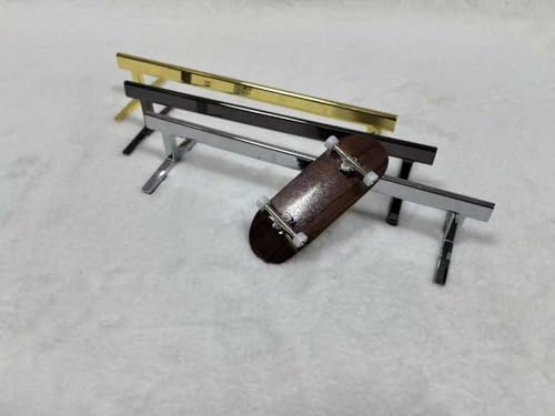 LEEFAI Pro Fingerboard Rail, Metal mini Finger Skateboard Rail for Your ramps and Park, 8.1 x 2.7 x 1.5 inches -The Best Obstacles for fingerboarding,Color (Gold) - Image 3