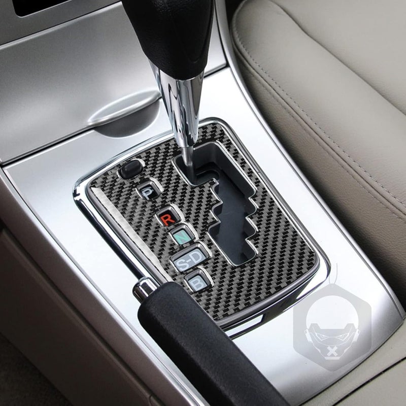 PJFUS Real Premium Carbon Fiber Car Center Console Gear Shifter Transmission Panel Cover Sticker Auto Interior Accessories Compatible with Toyota Corolla 2009 2010 2011 2012 2013 Black - Image 2