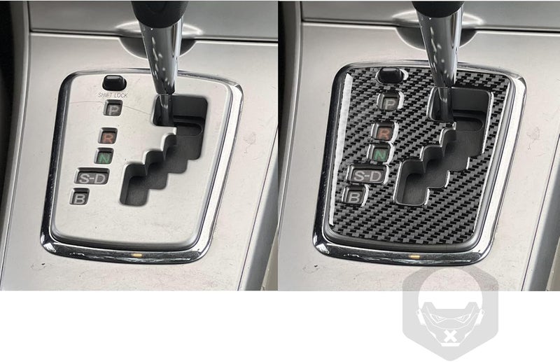 PJFUS Real Premium Carbon Fiber Car Center Console Gear Shifter Transmission Panel Cover Sticker Auto Interior Accessories Compatible with Toyota Corolla 2009 2010 2011 2012 2013 Black - Image 4