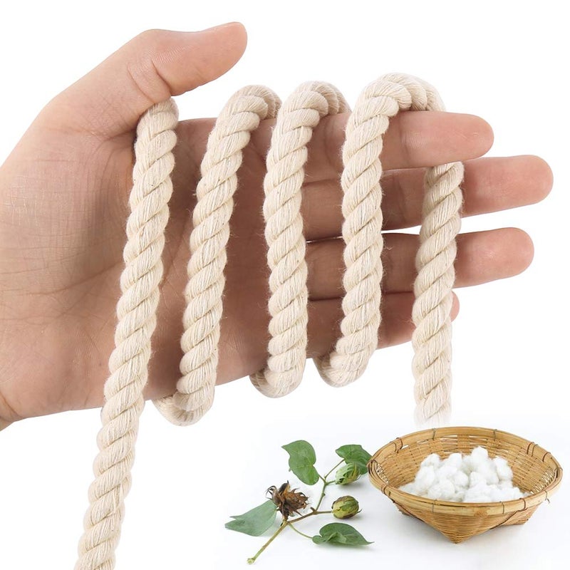 Tenn Well 10mm Macrame Rope, 50 Feet Unbleached Cotton Cord Thick Rope for Crafts, Plant Hangers, Drawstrings, Boho Decor, Nautical Home Decor - Image 2