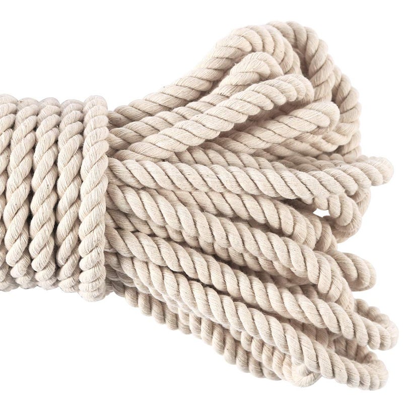 Tenn Well 10mm Macrame Rope, 50 Feet Unbleached Cotton Cord Thick Rope for Crafts, Plant Hangers, Drawstrings, Boho Decor, Nautical Home Decor - Image 4
