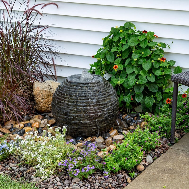 Aquascape Aquascape 18 inch Dia 46 cm Stacked Sphere Outdoor Fountain Slate Gray  - Image 5