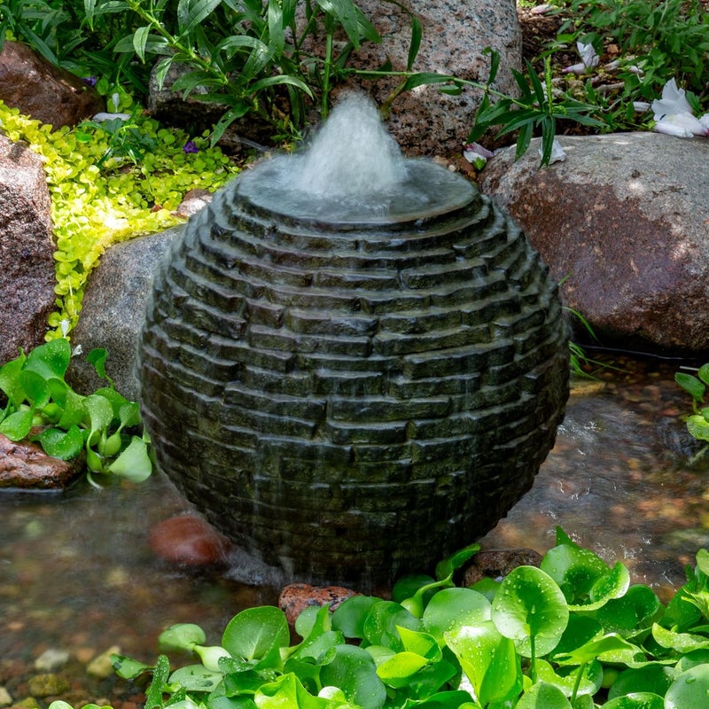 Aquascape Aquascape 18 inch Dia 46 cm Stacked Sphere Outdoor Fountain Slate Gray  - Image 1
