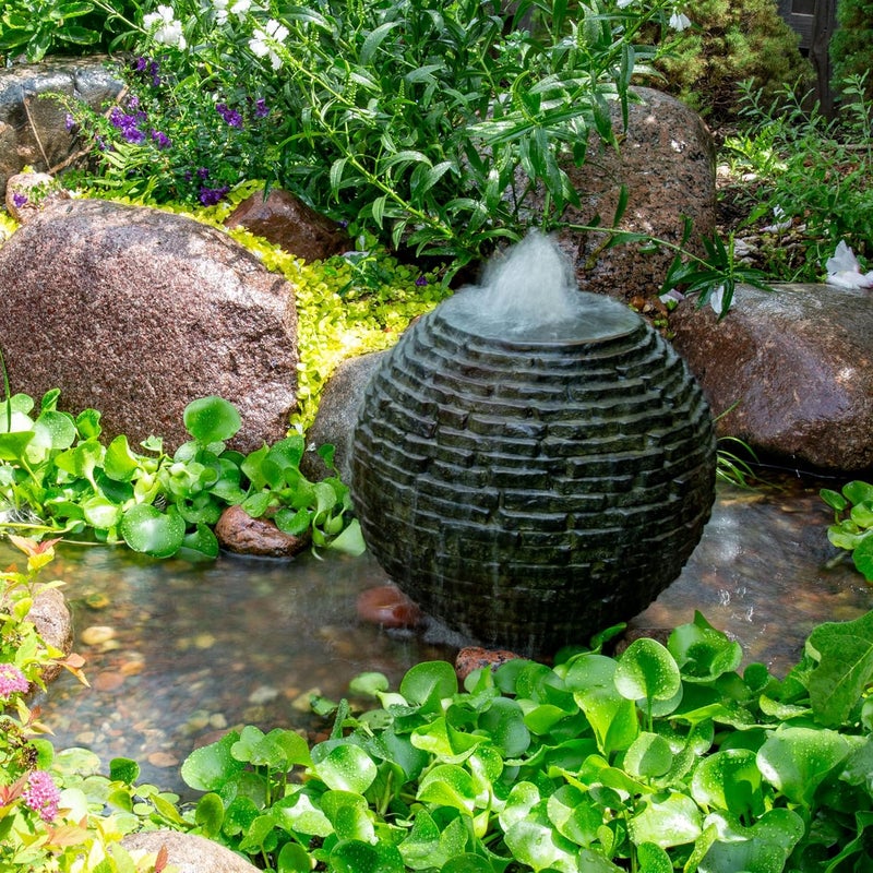 Aquascape Aquascape 18 inch Dia 46 cm Stacked Sphere Outdoor Fountain Slate Gray  - Image 3
