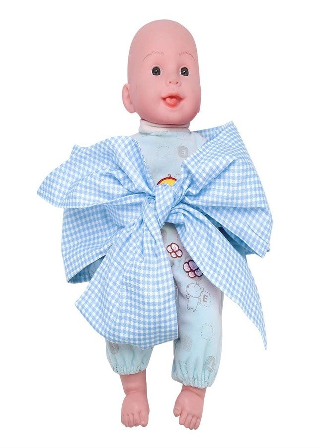 Fdit Newborn Swaddle Wrap with Big Bowknot Sash, and Comfortable, for Photo (Light Blue Plaid) - Image 5