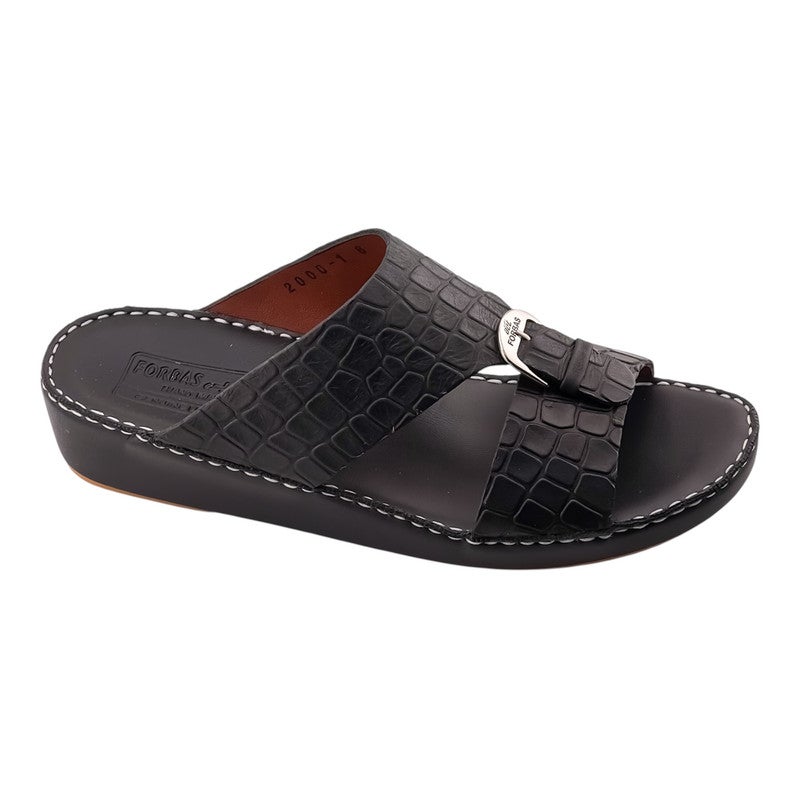 إيت صندل عربي يدوي الصنع للرجال من AET | شبشب رجالي خارجي | شبشب مفتوح من الأمام للاستخدام اليومي | جلد شامواه عربي أصلي مع إبزيم | تصميم جديد | نعل داخلي بلون بني فاتح | مريح وخفيف الوزن - Image 1