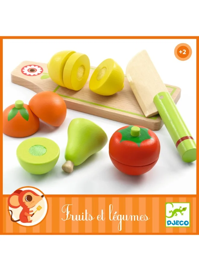 DJECO Role Play - Wooden Fruits And Vegetables