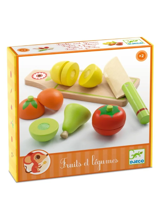 DJECO Role Play - Wooden Fruits And Vegetables