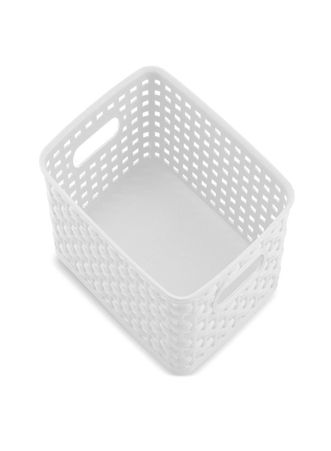 Seseno Set of 6 Plastic Storage Baskets - Small Pantry Organizer Basket Bins - Household Organizers with Cutout Handles for Kitchen Organization, Countertops, Cabinets, Bedrooms, and Bathrooms - Image 2