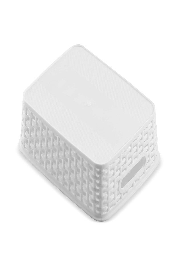 Seseno Set of 6 Plastic Storage Baskets - Small Pantry Organizer Basket Bins - Household Organizers with Cutout Handles for Kitchen Organization, Countertops, Cabinets, Bedrooms, and Bathrooms - Image 3