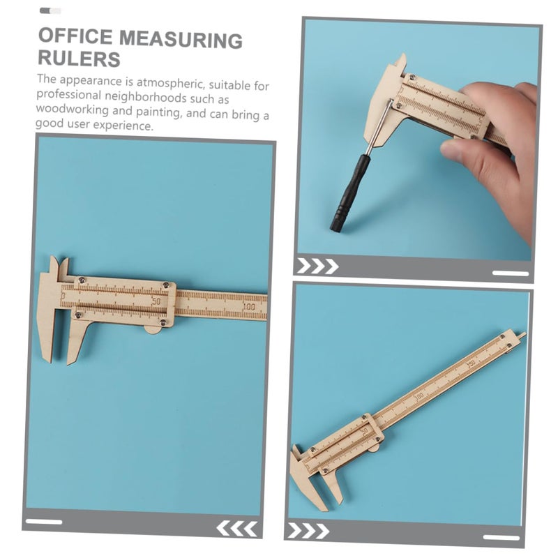 Wooden Vernier Caliper 6 Inch Woodworking Ruler Precision Measuring Tool - Image 5