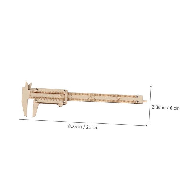 Wooden Vernier Caliper 6 Inch Woodworking Ruler Precision Measuring Tool - Image 3