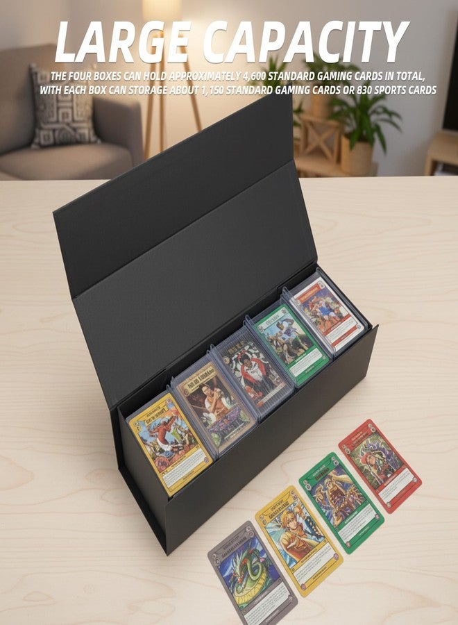 RLAVBL 4 Pack Card Storage Boxes Black - Image 3