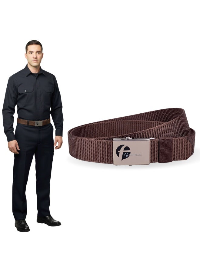 Force Security Belt for Men & Women – Heavy-Duty Nylon Web Belt with Roller-Lock Metal Buckle – Adjustable Tactical Belt for Security Guards, Police Officers, Airport Staff, Travel, Hiking & Golf - Image 1