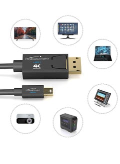HooToo DisplayPort (DP) Male to Mini DisplayPort (Mini DP) Cable – 1.5m, Black  - Image 3