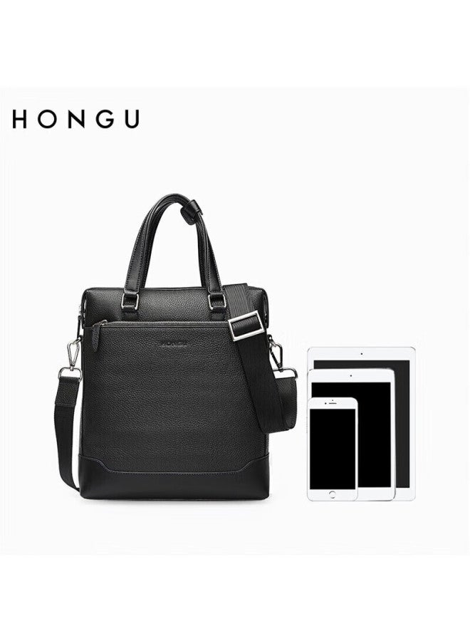 Hongu Men's Vertical Handbag, Top-grain Leather Bag, Shoulder Crossbody Bag, Business Bag, New Year And Birthday Gift - Image 3