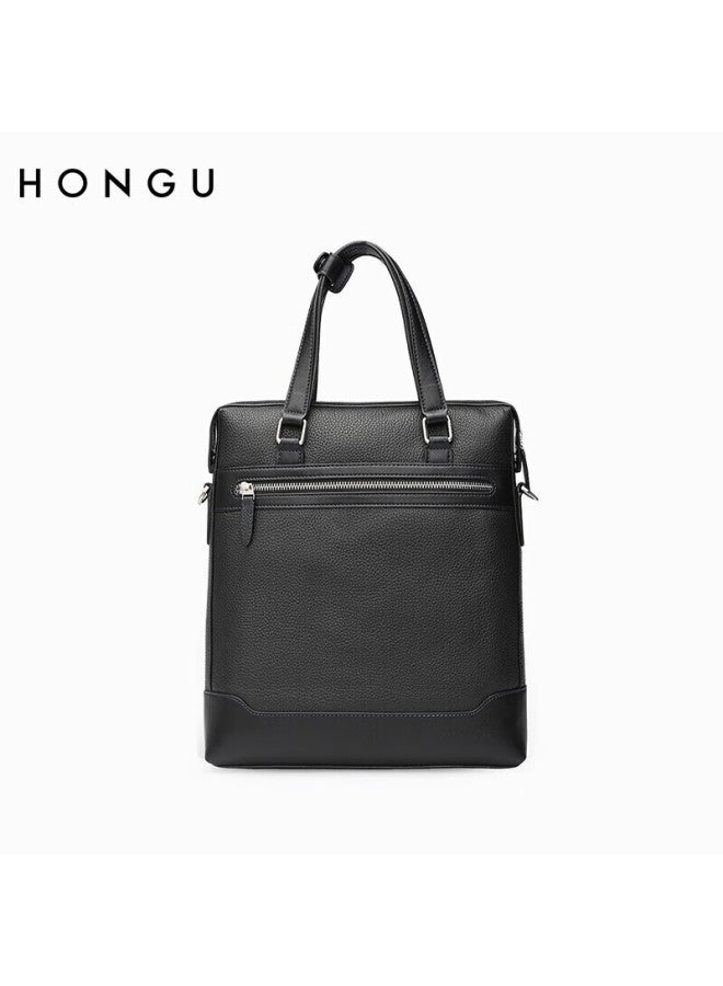 Hongu Men's Vertical Handbag, Top-grain Leather Bag, Shoulder Crossbody Bag, Business Bag, New Year And Birthday Gift - Image 5