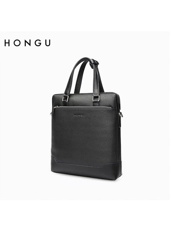 Hongu Men's Vertical Handbag, Top-grain Leather Bag, Shoulder Crossbody Bag, Business Bag, New Year And Birthday Gift - Image 2