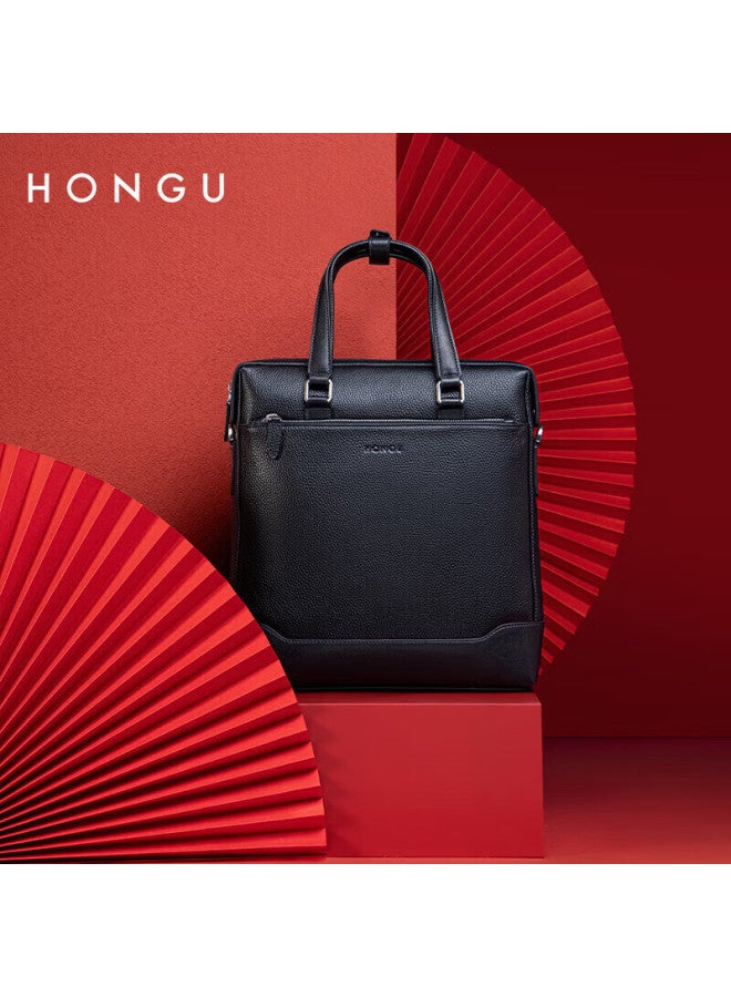 Hongu Men's Vertical Handbag, Top-grain Leather Bag, Shoulder Crossbody Bag, Business Bag, New Year And Birthday Gift - Image 1