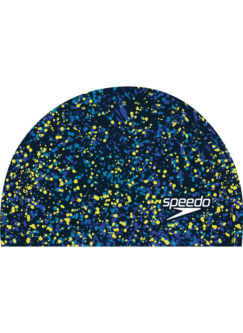 speedo Kids' Printed Pace Swimming Cap Blue  - Image 1