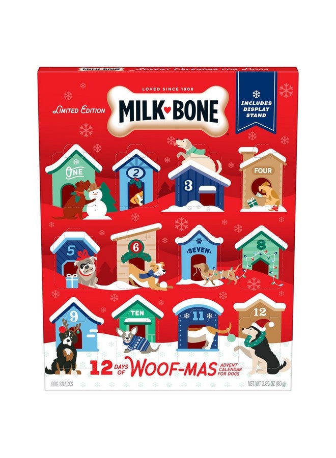 MILK-BONE Milk-Bone Limited Edition Holiday Dog Treats 12 Day Advent Calendar, 2.85 Ounce  - Image 1