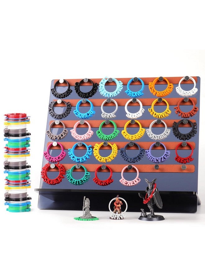 Byhoo Cs Metal Dnd Condition Rings With Holder, Dnd Miniatures Status Rings In 28 Markers, Byhoo Dnd Condition Accessories Gifts For Rpg Tabletop Games - Image 1