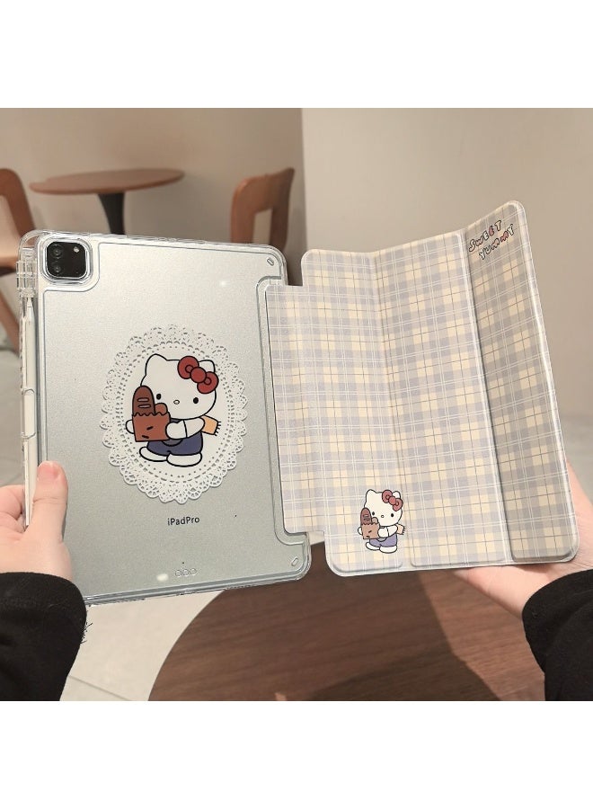 Hello Kitty Themed Protective Case with Pencil Holder for Xiaomi Pad 7 and 7 Pro 11.2-inch Transparent Shell with Cartoon Print Full Protection Stylus Storage - Image 2
