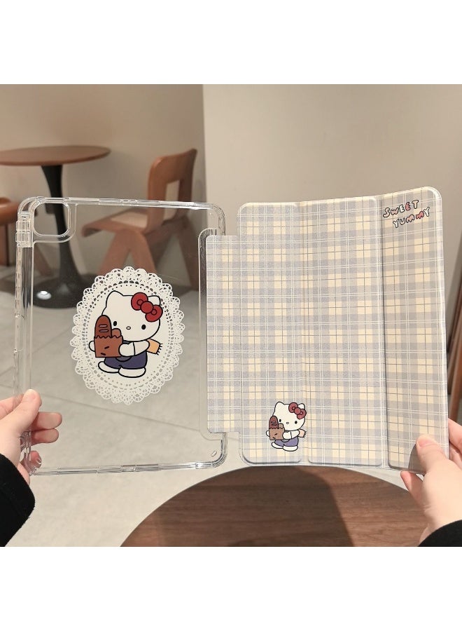 Hello Kitty Themed Protective Case with Pencil Holder for Xiaomi Pad 7 and 7 Pro 11.2-inch Transparent Shell with Cartoon Print Full Protection Stylus Storage - Image 4