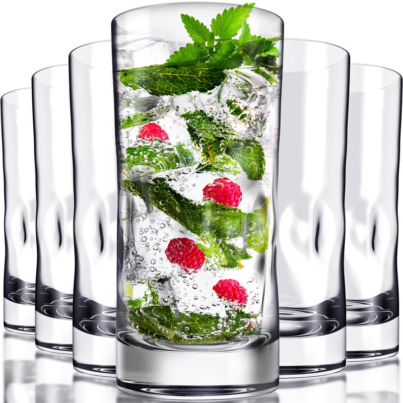 Bravario Unbreakable Plastic Drinking Glasses 17 oz  Dishwasher Safe Shatterproof 100 Tritan Water Tumblers  BPA Free Reusable Outdoor Highball Drinkware  Set of 6